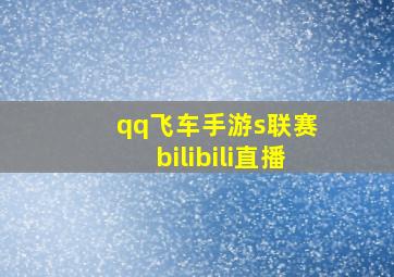 qq飞车手游s联赛 bilibili直播